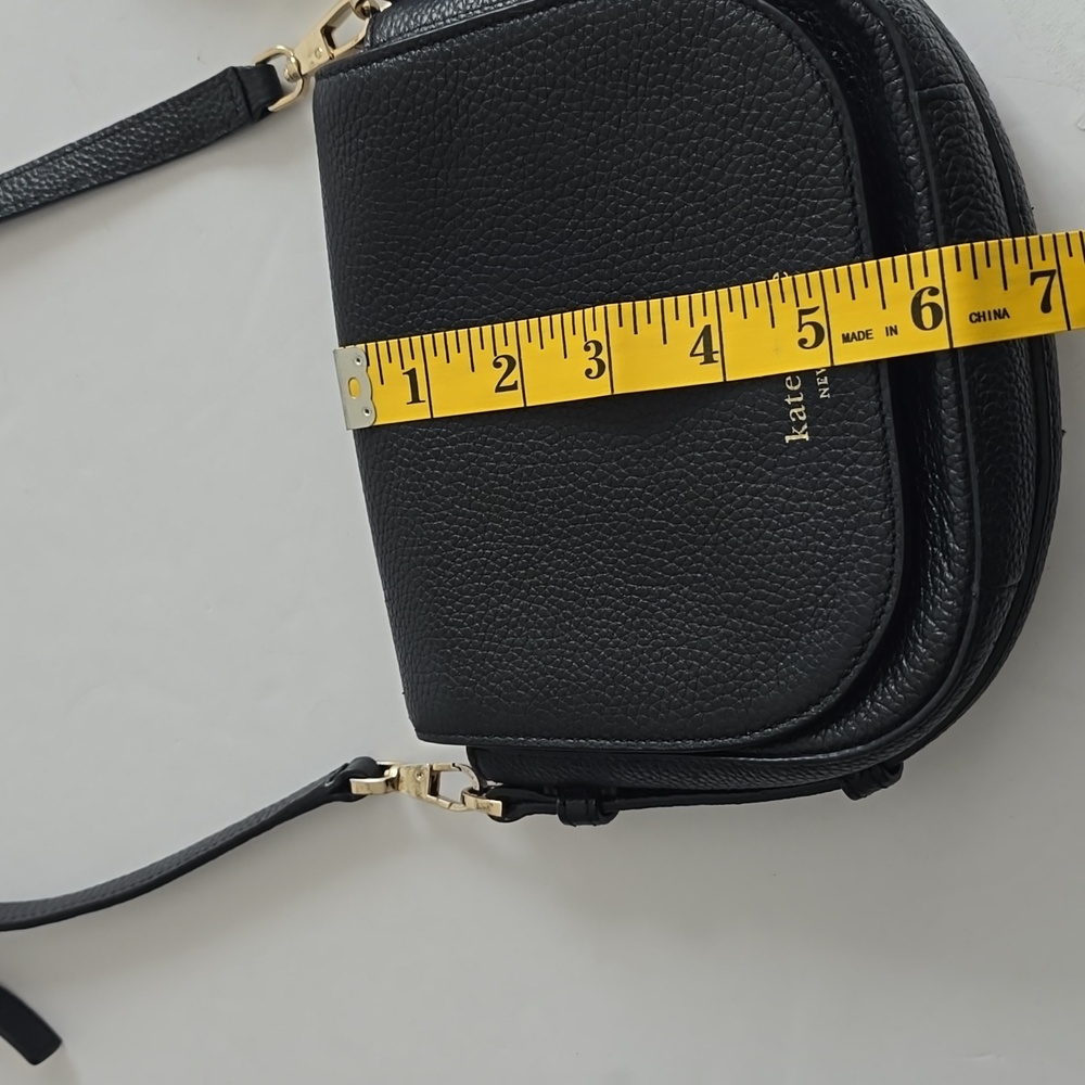 Kate Spade Orchard Street Penelope Pebbled Leather Crossbody Tassel Bag Black - Picture 14 of 16